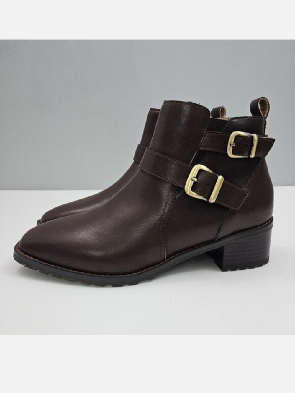 Blondo Shantel Moto Ankle Boot Womens 9 Brown Leather Waterproof Western NEW